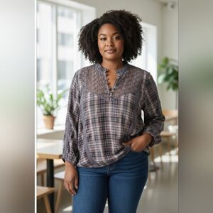 We The People plaid Light Top Size m